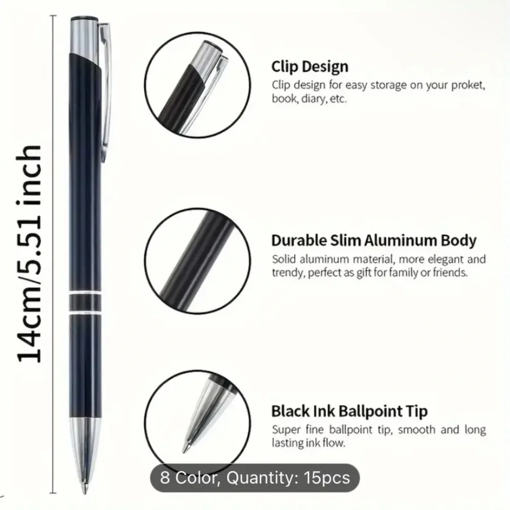15 Custom Pens & Pouches with Drawstring Closure